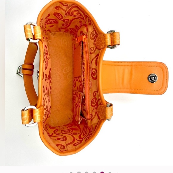 BRIGHTON Orange 2005 Vintage RARE Juliet Signature Handbag - Picture 7 of 14